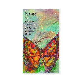 RED BUTTERFLY IN BLUE GREEN GOLD SPARKLES Monogram