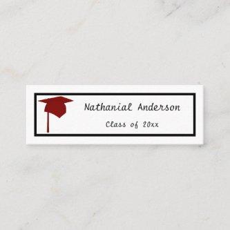 Red Cap  - Graduation Name Insert Cards