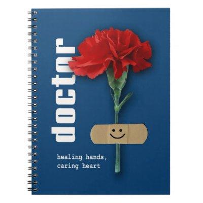 Red Carnation Gift Notebook for Doctor