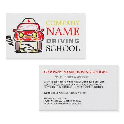 Red Cartoon Car, Driving School, Instructor