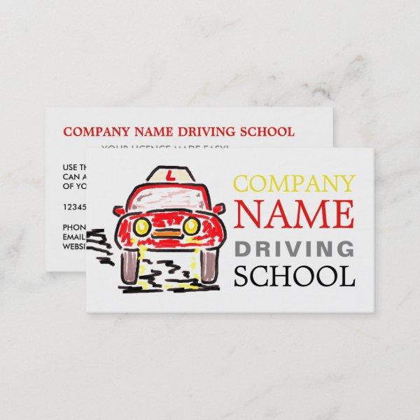 Red Cartoon Car, Driving School, Instructor