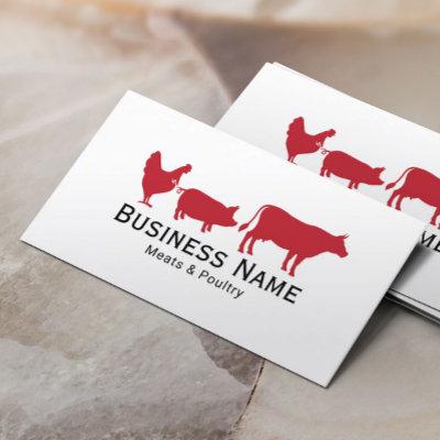 Red Chicken Pig & Cow Meats & Poultry Market