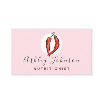 Red Chili Pepper Nutritionist Dietitian Light Pink