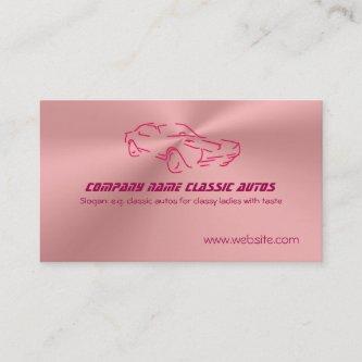 Red Classic Car template - Rose Pink Faux Chrome