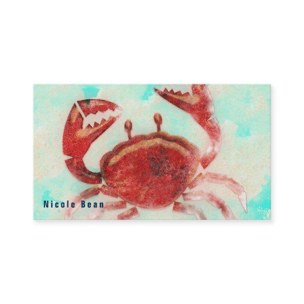 Red Crab Elegant Beach Sea Food Kitchen Custom