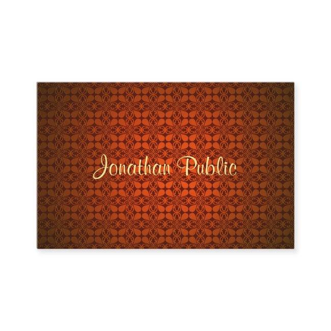 Red Damask Elegant Calligraphy Name Text Template