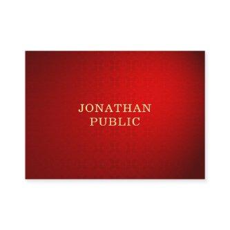 Red Damask Gold Text Elegant Professional Template