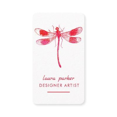 Red Dragonfly Retro Vintage Good luck Tattoo
