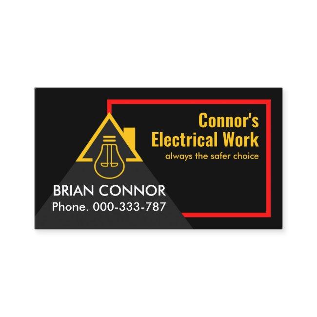 Red Electric Circuit Wire Frame Lightbulb