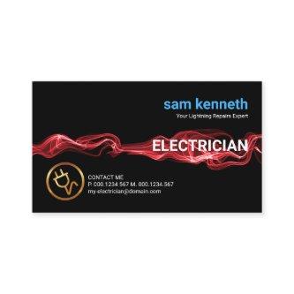 Red Electric Current Wave Lightning Electrician