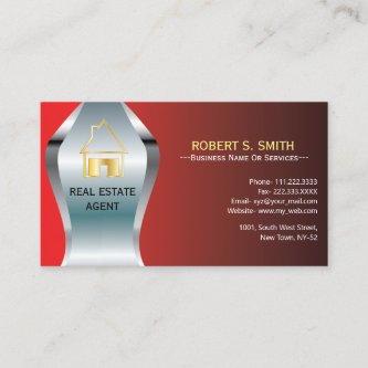 Red Elegant Metallic Real Estate agent