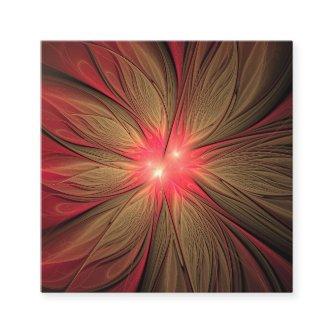 Red fansy fractal flower  square