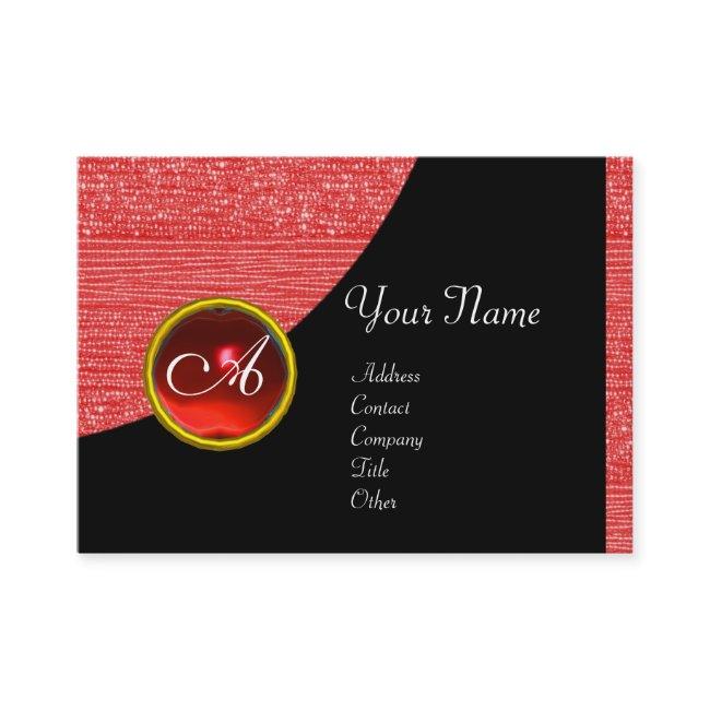 RED FASHION BEADS MONOGRAM ,black ruby