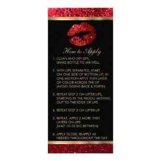 Red Glitter Lip Instructions Rack Card