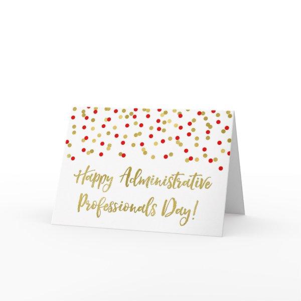Red Gold Administrative Professionals Day Card
