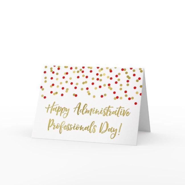 Red Gold Administrative Professionals Day Card