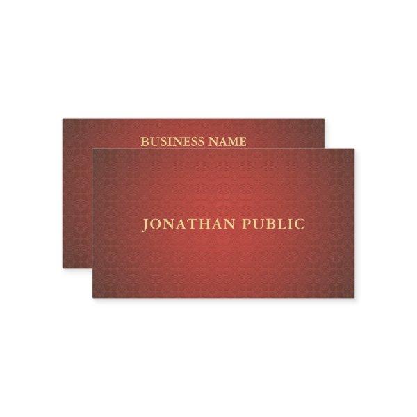 Red Gold Elegant Damask Elite Professional Luxury