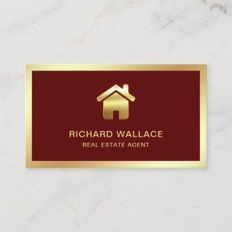 Red Gold Foil Home Logo Real Estate Agent