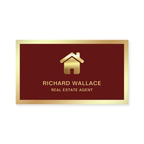 Red Gold Foil Home Logo Real Estate Agent