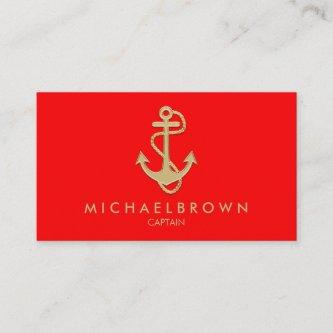 red gold modern nautical boating anchor