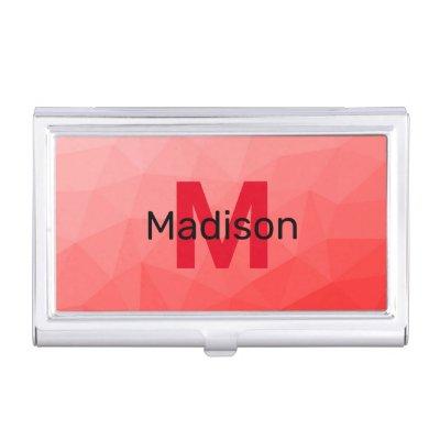 Red gradient geometric mesh pattern Monogram  Case