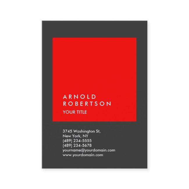 Red Gray Trendy Large Professional