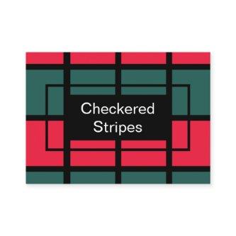 Red Green Black Checkered Stripes Pattern
