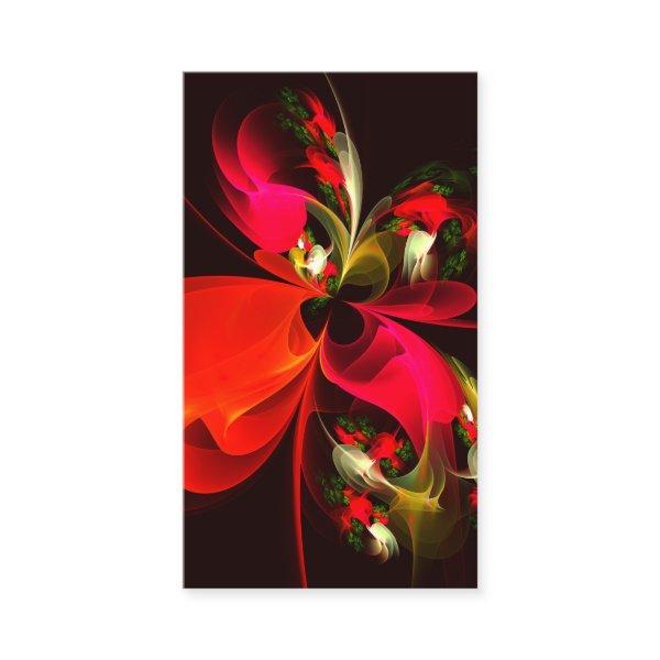 Red Green Floral Modern Abstract Art Pattern #02