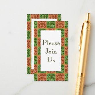 Red Green Holiday Pattern Invitation
