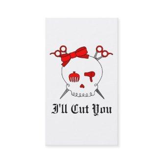 Red Hair Accessory Skull (Scissor Crossbones) Appointment Card