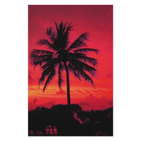 Red Hawaiian Sunset Exotic Palm Trees Stationery