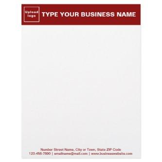 Red Header and Texts on Footer of Business Letterhead
