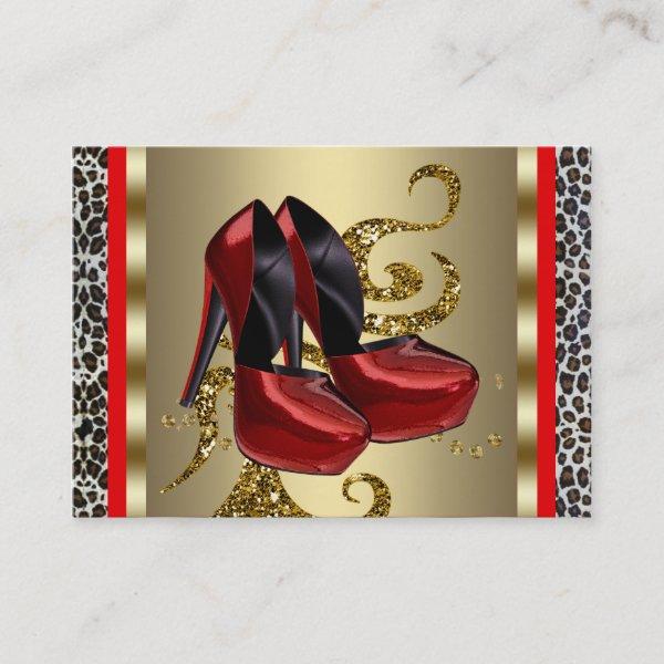 Red High Heel Shoes Red Leopard