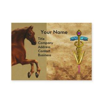 RED HORSE AND GOLD CADUCEUS VETERINARY SYMBOL