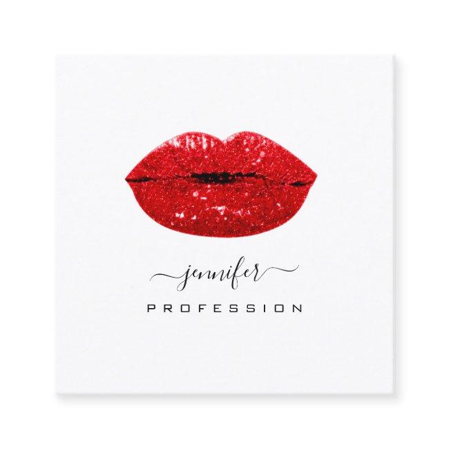 Red KISS LIPS Makeup Artist White Social Media Square