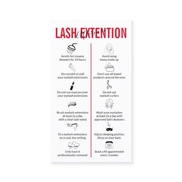 Red Lash Extension Aftercare