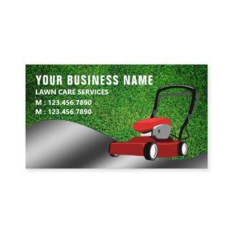 Red Lawn Mower Gardening Service Grass Cutting