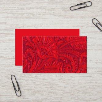 Red Leather Print