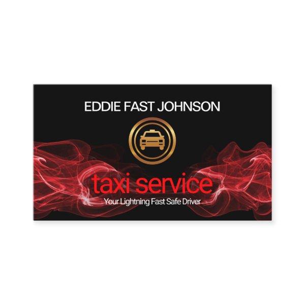 Red Lightning Fast Gold Taxi Logo Cab Driver