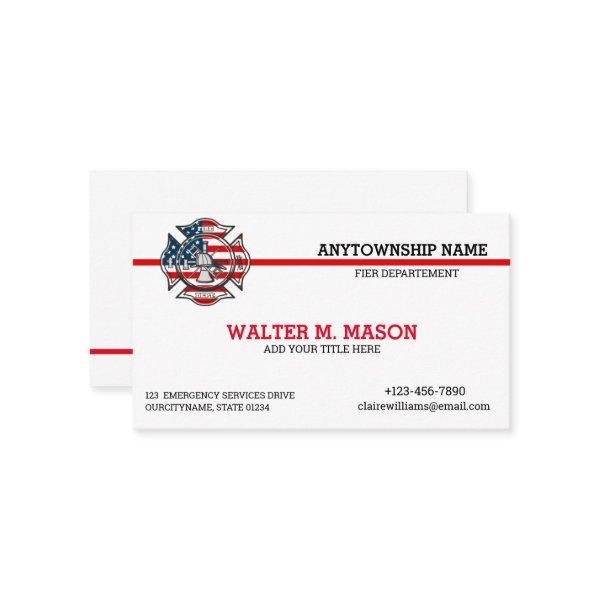 Red Line Firefighter US Flag