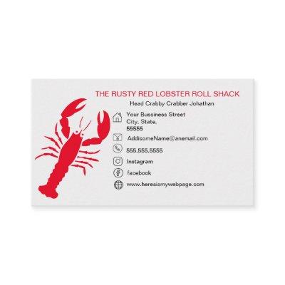 Red Lobster Seafood Black White Simple Nautical