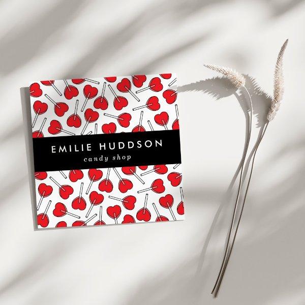 Red Lollipops, Heart Lollipops, Lolly, Candy Shop Square
