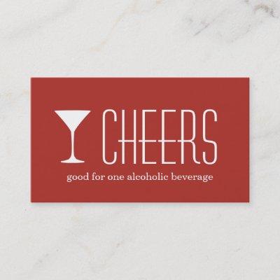 Red martini corporate logo event drink ticket