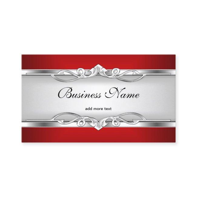 Red Metal Chrome Look Elegant White Style Silver