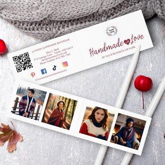 Red Minimalist Handmade with Love Quote Artisans