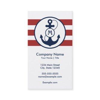 Red Nautical Anchor Monogram