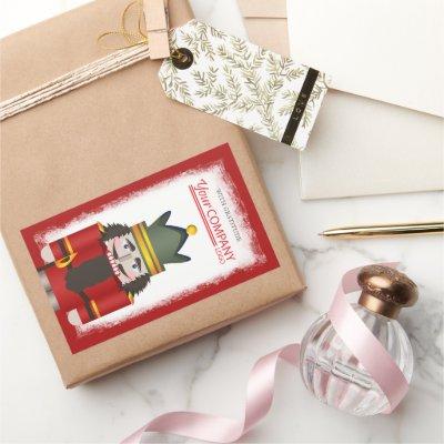Red Nutcracker Company Logo Christmas Rectangular Sticker
