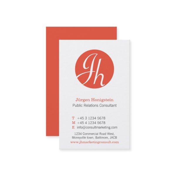 Red orange white circle initial modern