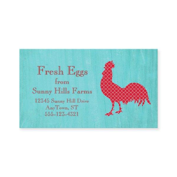 Red Patterned Rooster Silhouette
