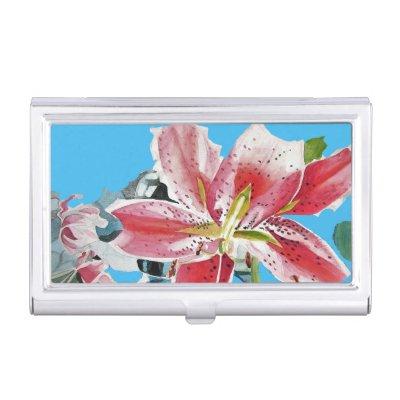 Red Pink Lily Lillies floral Blue Your Joy  Case